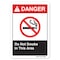 Signmission ANSI Danger Sign, Do Not Smoke In This Area, 18in X 12in Rigid Plastic, 12" W, 18" L, Landscape OS-DS-P-1218-L-19840 - alternate 1